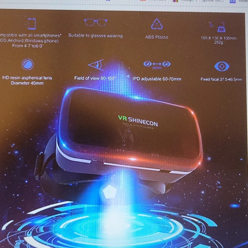 VR SHINECON Virtual Reality Glasses for smartphone 90-100 field of view NEW…